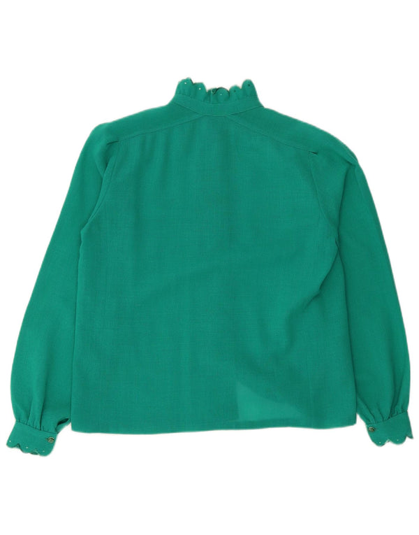 Vintage ženska košulja bluza UK 16 velika tirkizna