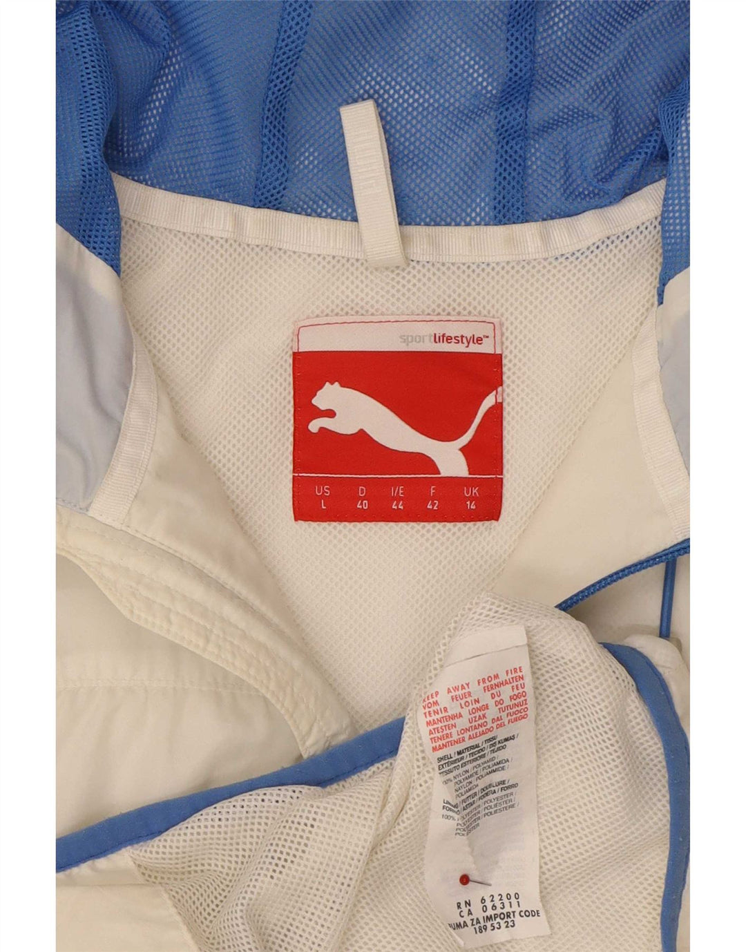 Puma ženska kišna jakna s kapuljačom UK 14 Large White Nylon