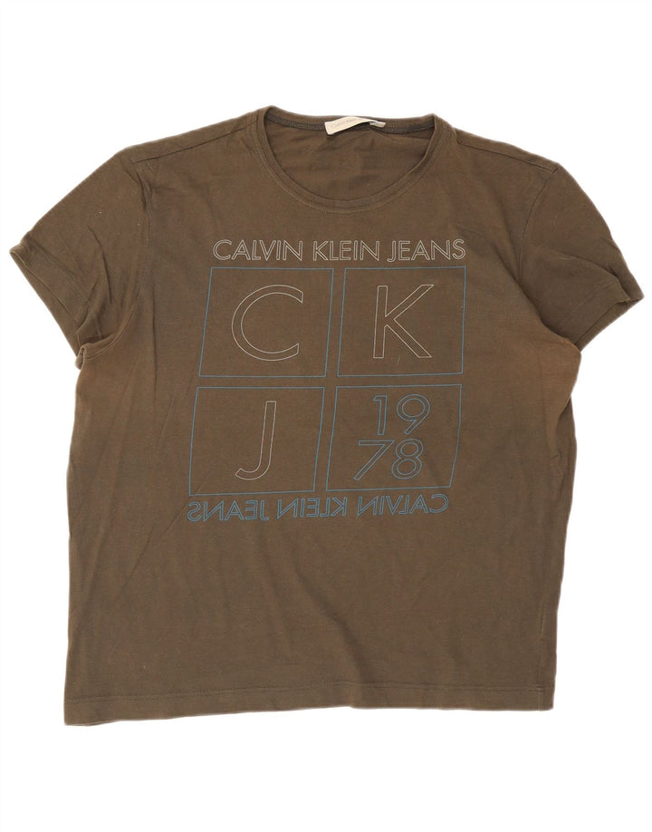 Calvin Klein muška majica s grafičkim motivima 2XL kaki