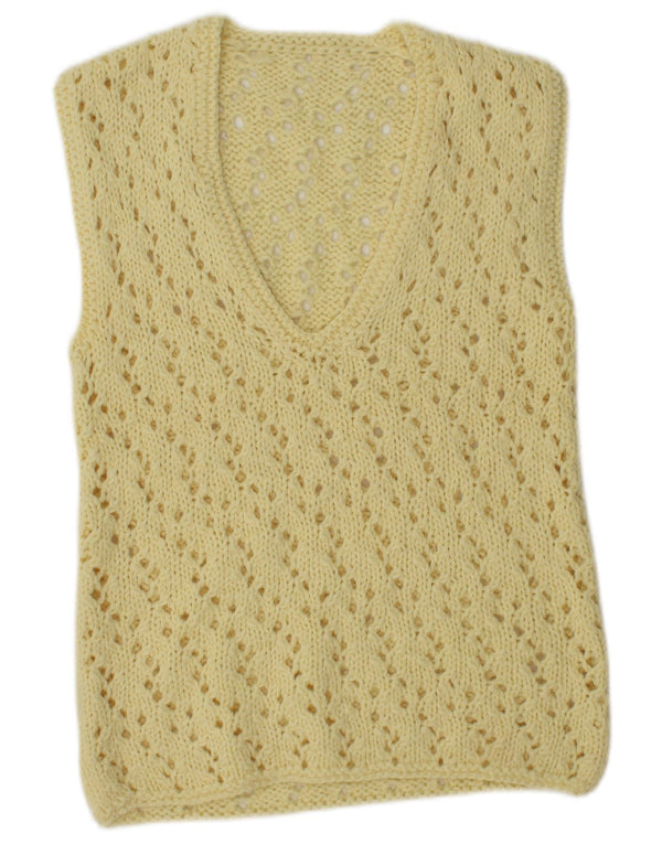 Vintage ženski prsluk bez rukava UK 12 Srednje žuta