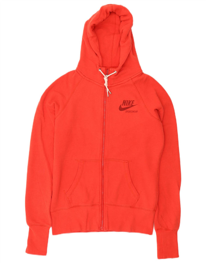 Nike Ženski pulover s kapuljačom s patentnim zatvaračem UK 14 Srednje crveni pamuk