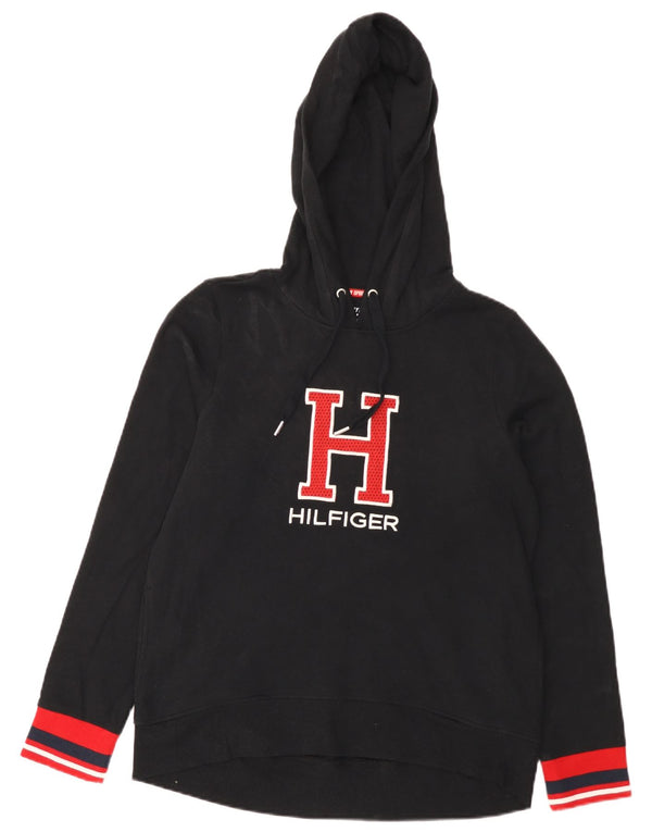 Ženska majica s kapuljačom Tommy Hilfiger UK 14 srednje crne boje