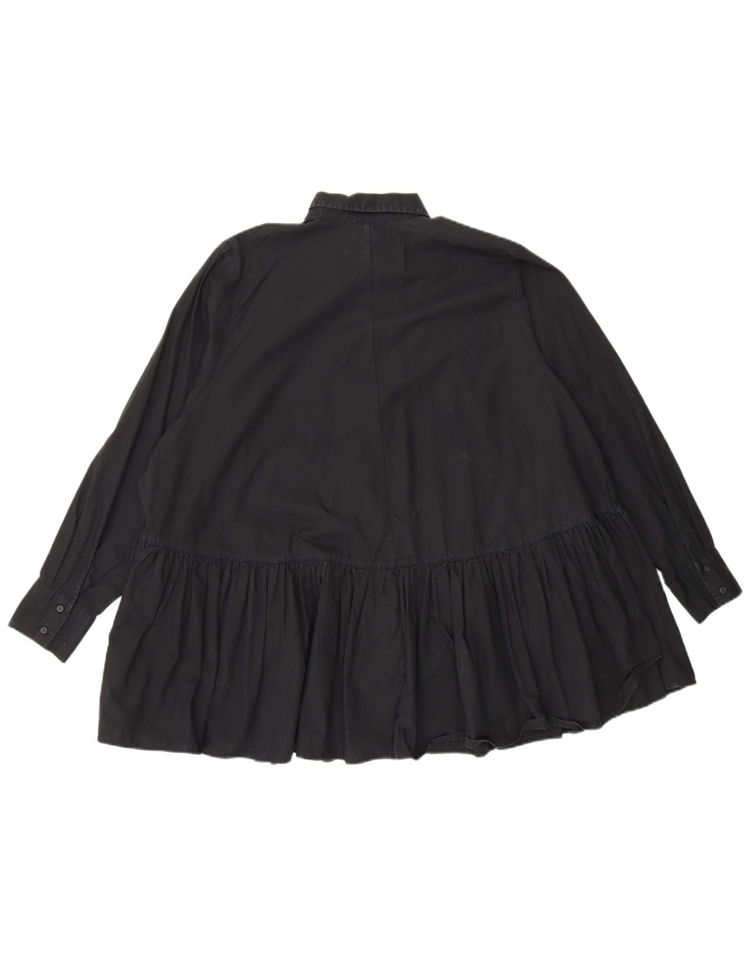Zara ženska prevelika košulja bluza UK 10 Mala crna pamuk