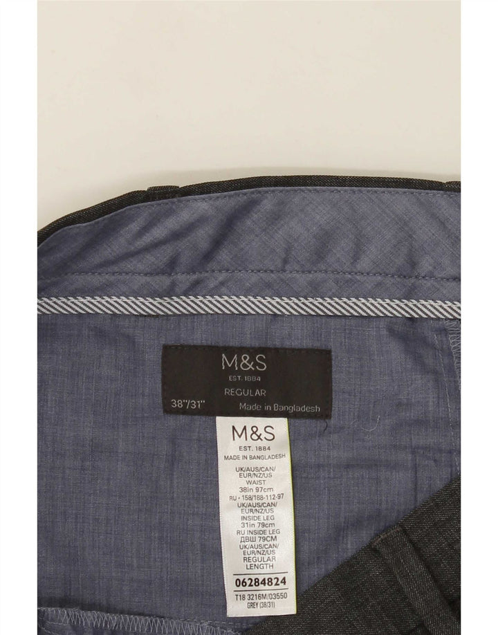 Marks & Spencer muške uobičajene hlače W38 L31 sivi poliester