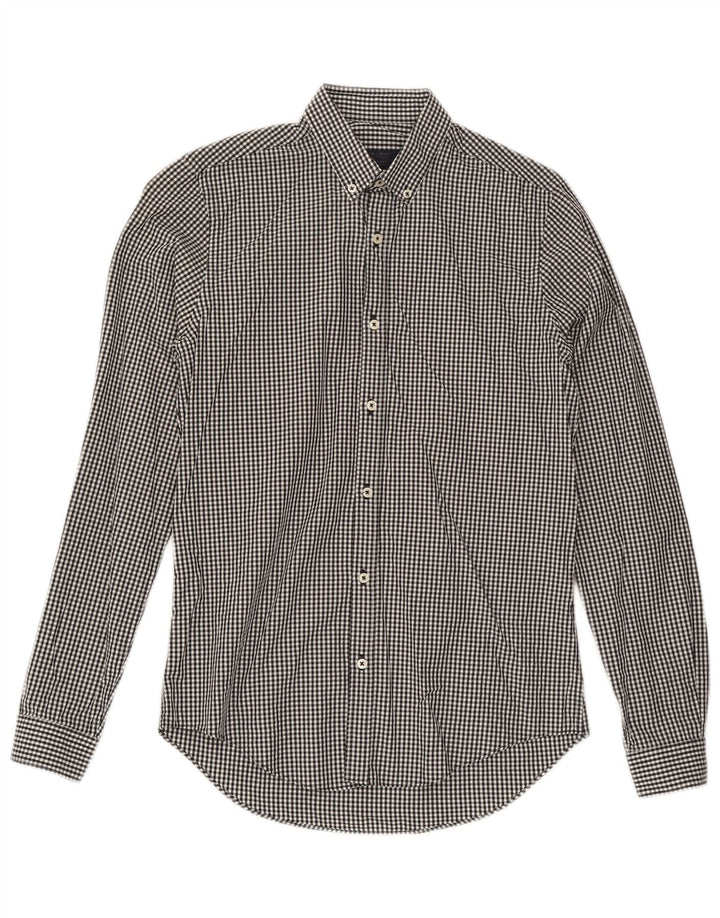 Zara muška uska košulja mala crna gingham