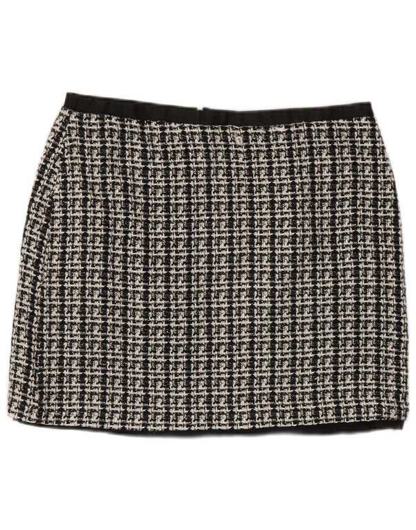Oasis ženska mini suknja UK 12 srednje veličine W28 sivi karirani poliester