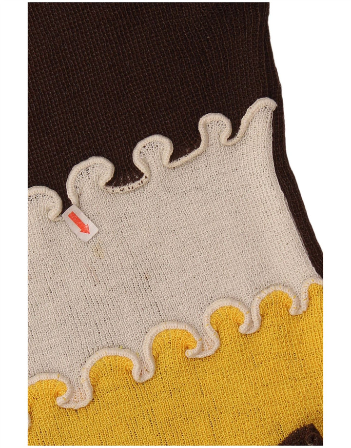 Vintage ženski prsluk bez rukava UK 8 Small Brown Colourblock