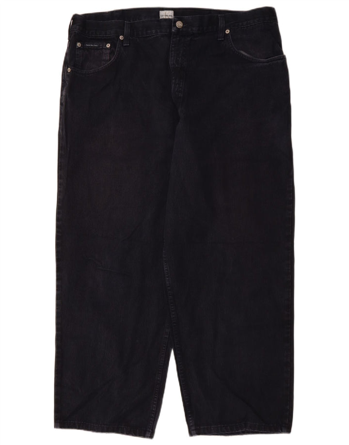 CALVIN KLEIN Muške široke traperice W40 L27 tamnoplavi pamuk