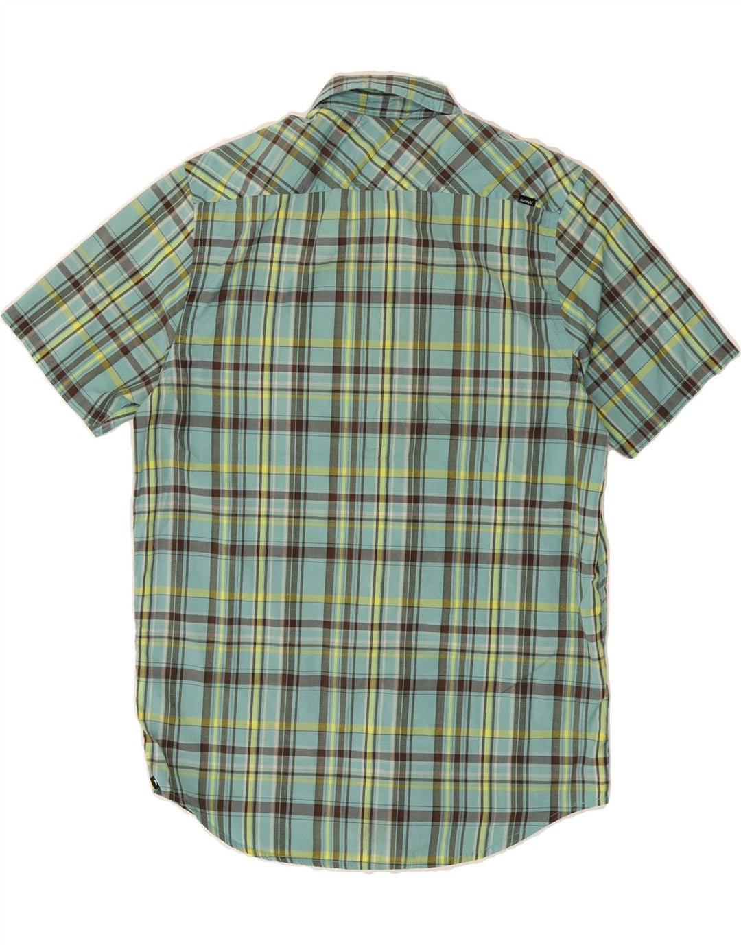 HURLEY Mens Short Sleeve Shirt Medium Green Check Cotton Vintage Hurley and Second-Hand Hurley from Messina Hembry 
