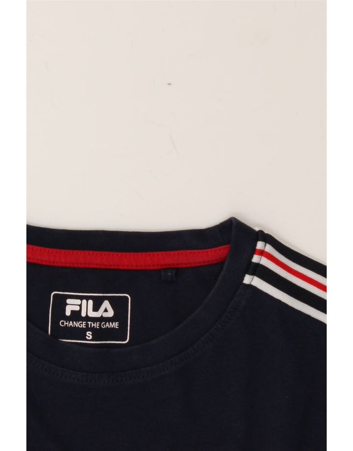 FILA Mens T-Shirt Top Small Navy Blue Cotton Vintage Fila and Second-Hand Fila from Messina Hembry 