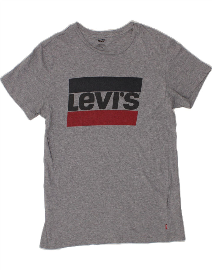 LEVI'S Mens Graphic T-Shirt Top Medium Grey Flecked Cotton Vintage Levi's and Second-Hand Levi's from Messina Hembry 