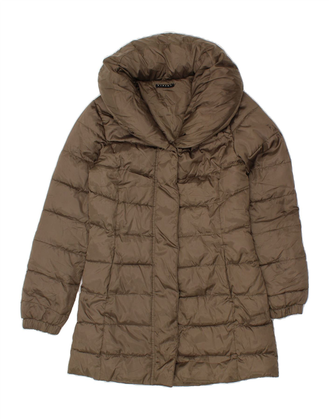 SISLEY Womens Padded Coat IT 40 Small Brown Polyester Vintage Sisley and Second-Hand Sisley from Messina Hembry 