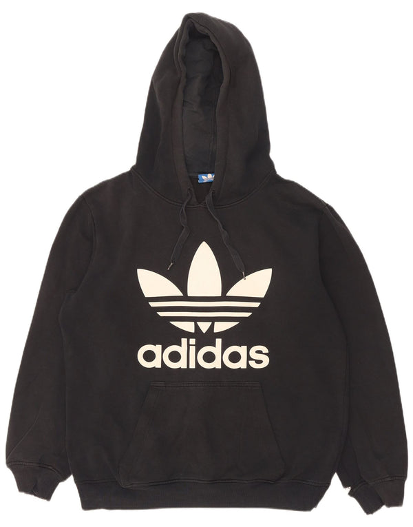 Adidas muška majica s kapuljačom s kapuljačom, mali crni pamuk