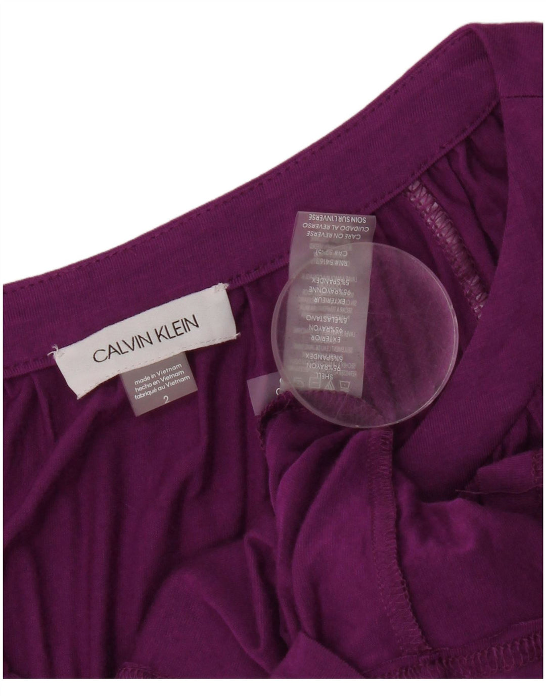 CALVIN KLEIN Womens 1/2 Sleeve Basic Dress US 2 XS Purple Rayon