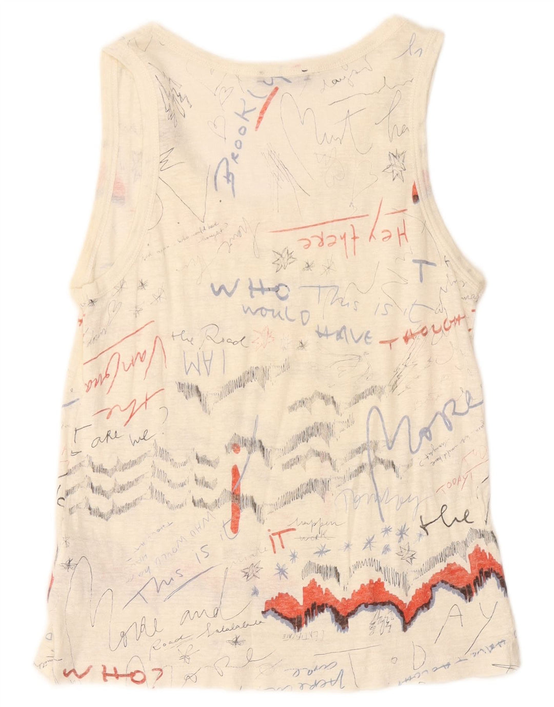 ZARA ženski gornji dio prsluka s grafičkim motivima UK 14 srednje bijele boje