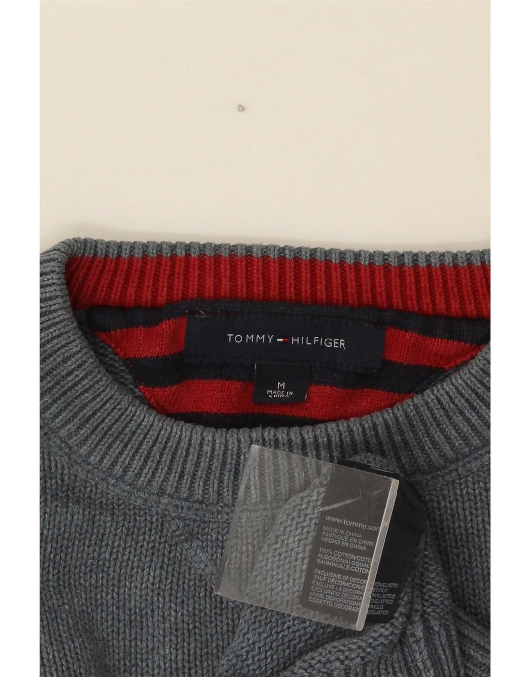 Tommy Hilfiger muški džemper s okruglim izrezom, srednje sivi pamuk