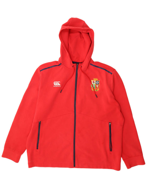 Canterbury Mens Zip Hoodie Sweater 3XL Red Cotton