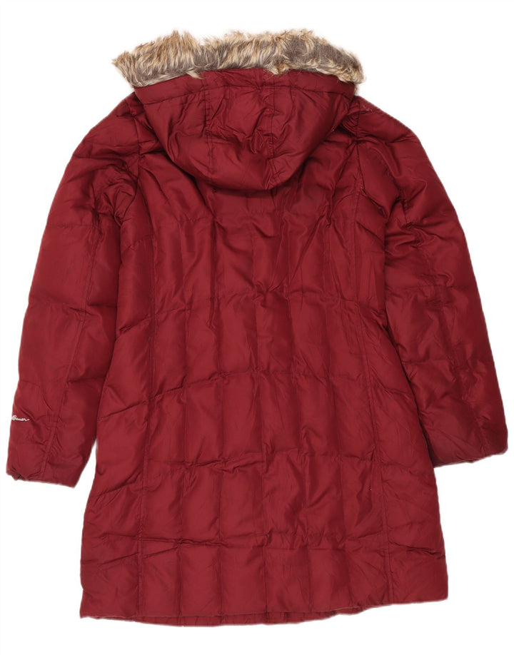Eddie Bauer, ženski podstavljeni kaput s kapuljačom UK 14 Srednji bordo poliester