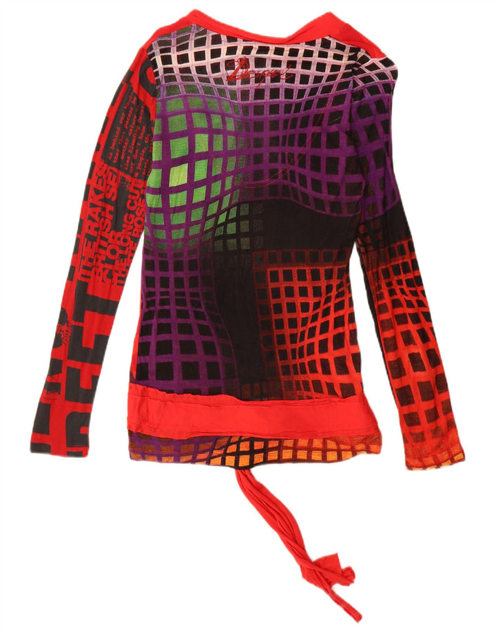 Desigual ženska majica dugih rukava s grafičkim motivima UK 12 Srednje crvena od viskoze