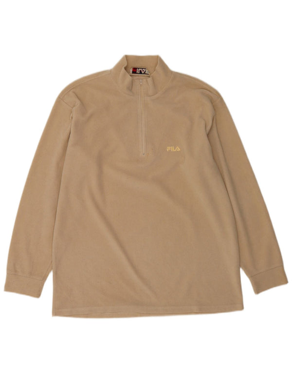 Fila muški džemper od flisa s patentnim izrezom 2XL bež poliester