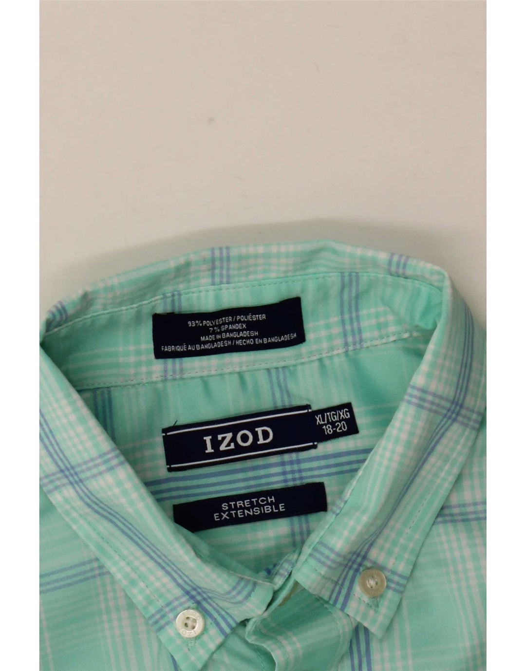 Izod majica kratkih rukava za dječake 15-16 godina XL tirkizno karirani poliester
