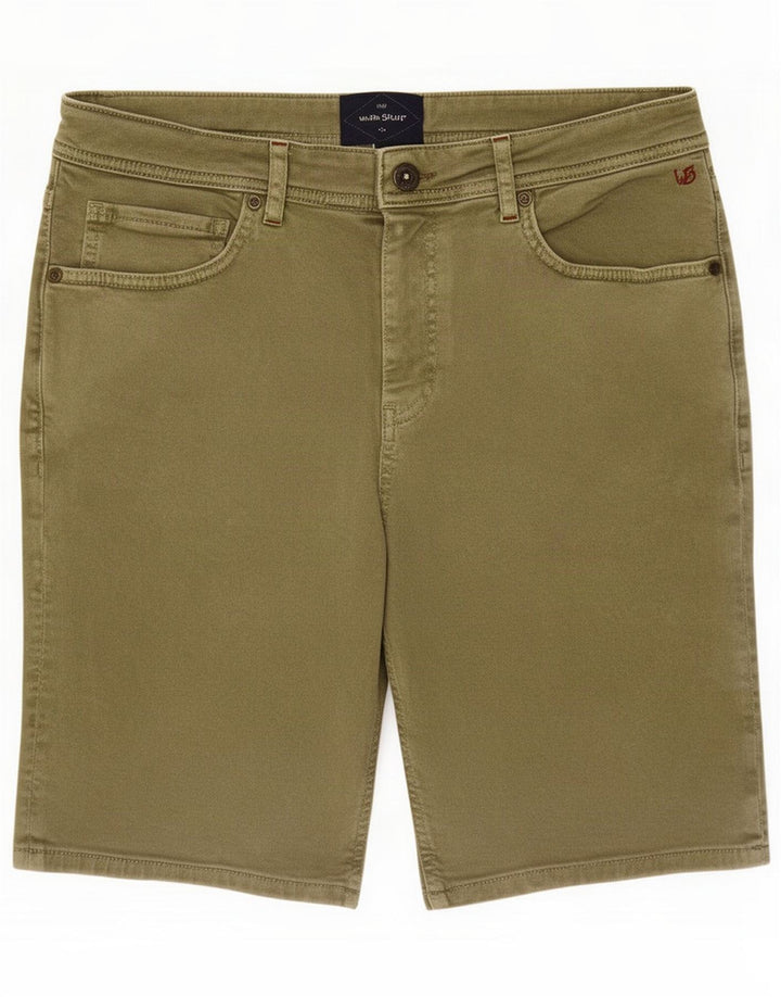 White Stuff Mens Denim Shorts Medium W32 Kaki Pamuk