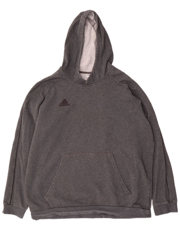 Adidas muška majica s kapuljačom 2XL sivi pamuk