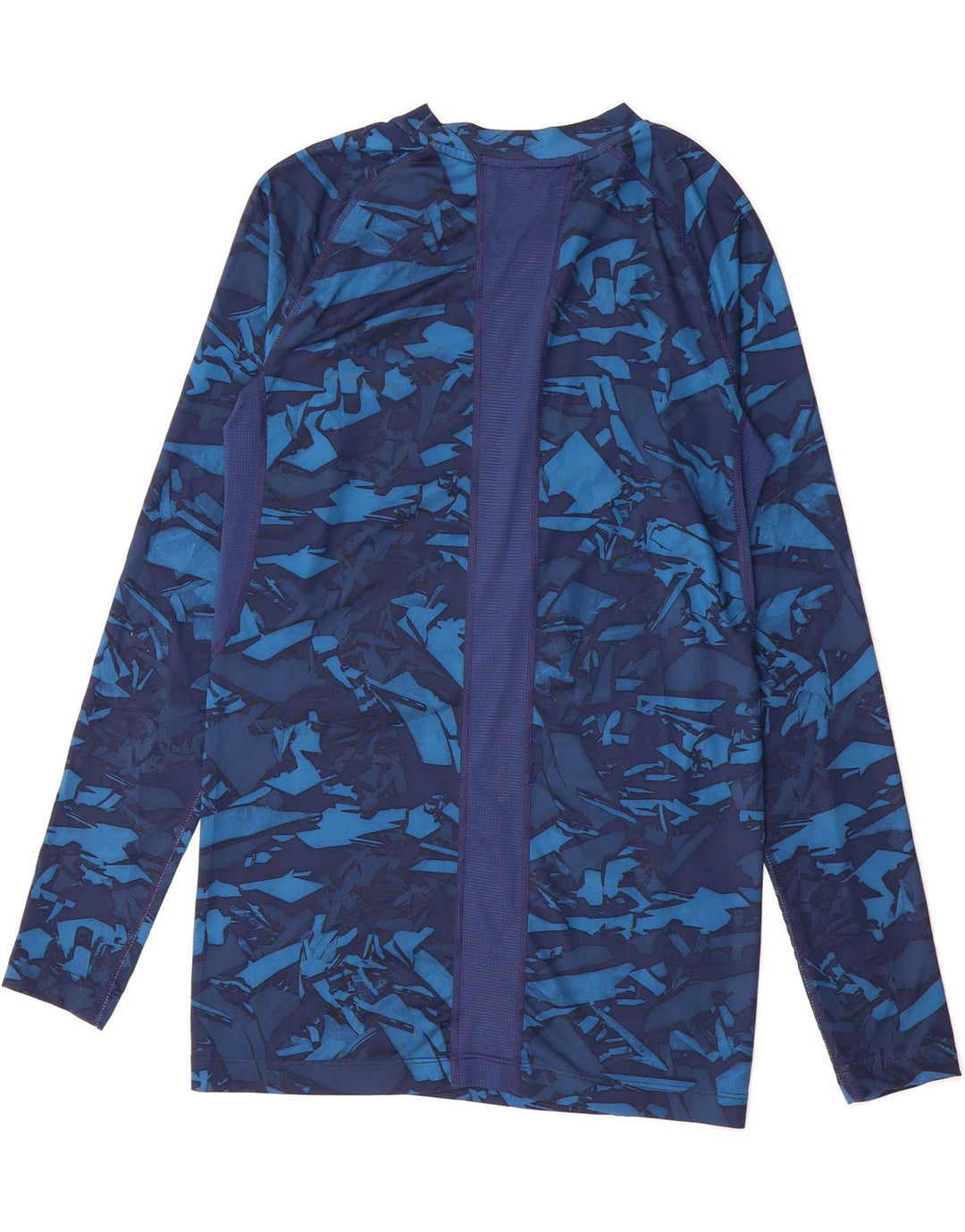 RUSSELL ATHLETIC Mens Top Long Sleeve Small Blue Camouflage Polyester Vintage Russell Athletic and Second-Hand Russell Athletic from Messina Hembry 