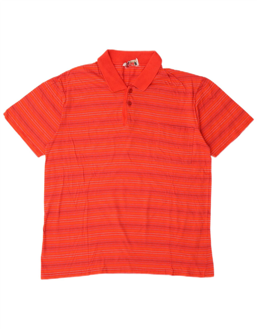 VINTAGE Mens Polo Shirt Medium Red Striped