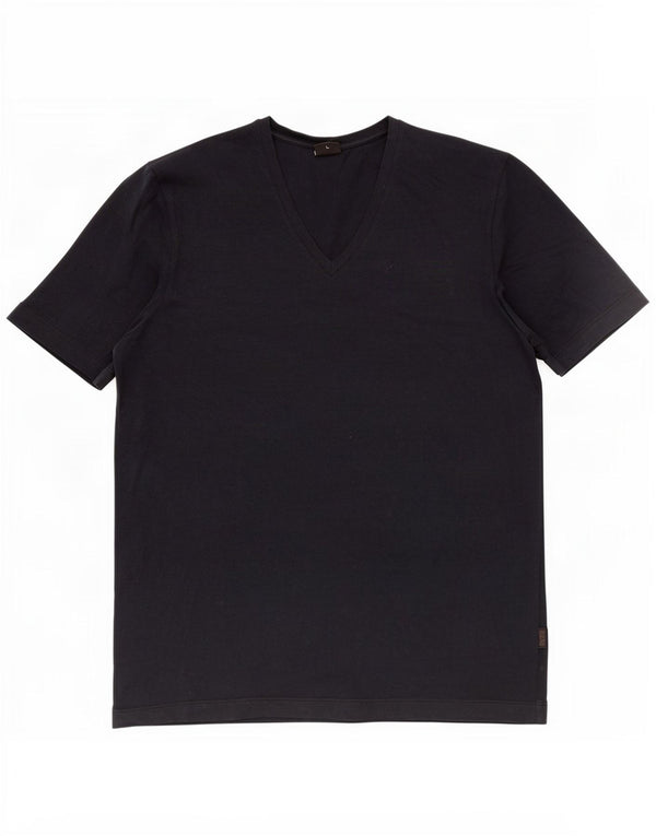 Hugo Boss Mens T-Shirt Top Large Navy Blue Cotton