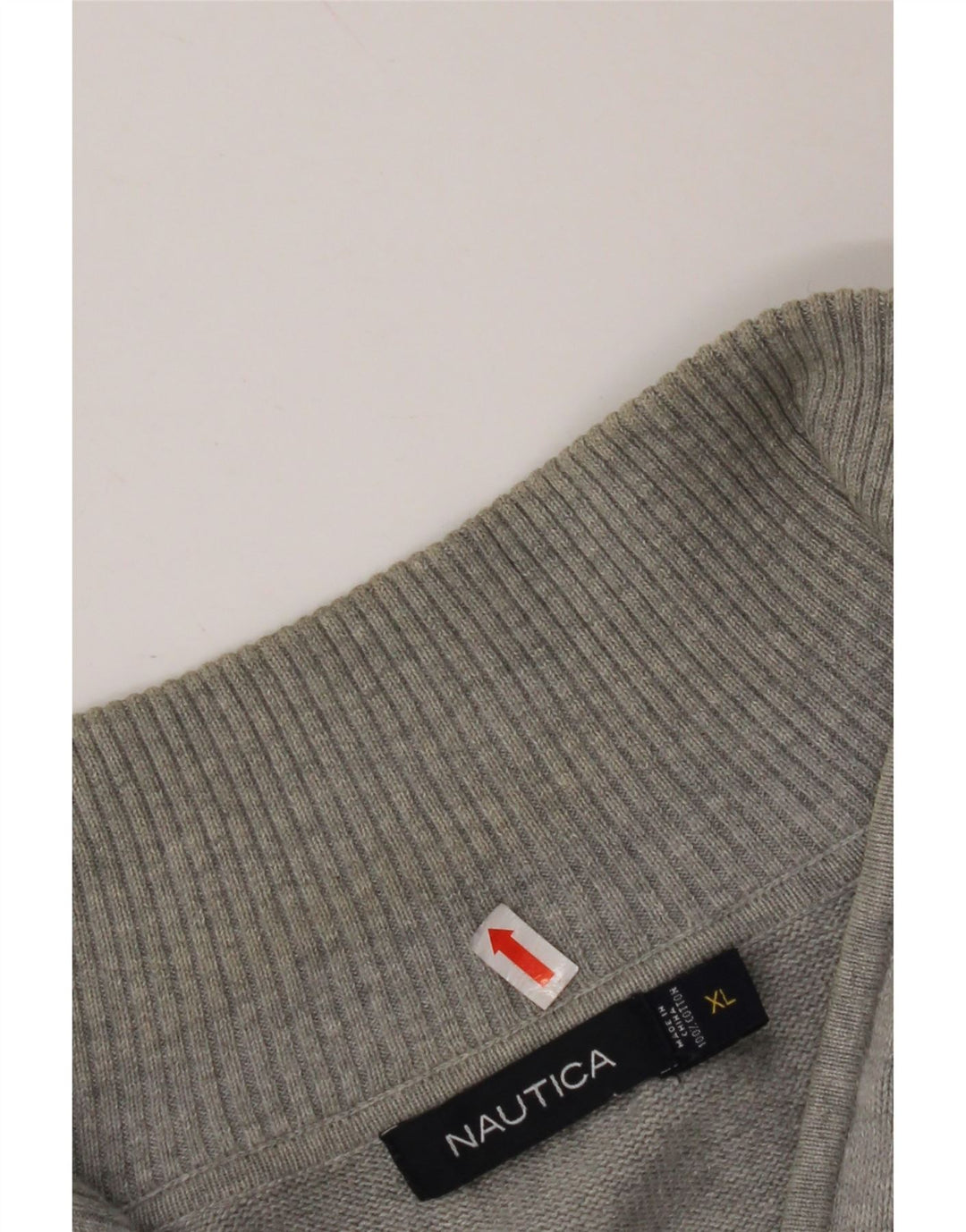 NAUTICA Muški džemper s izrezom s patentnim zatvaračem XL Sivi Argyle/Diamond Pamuk