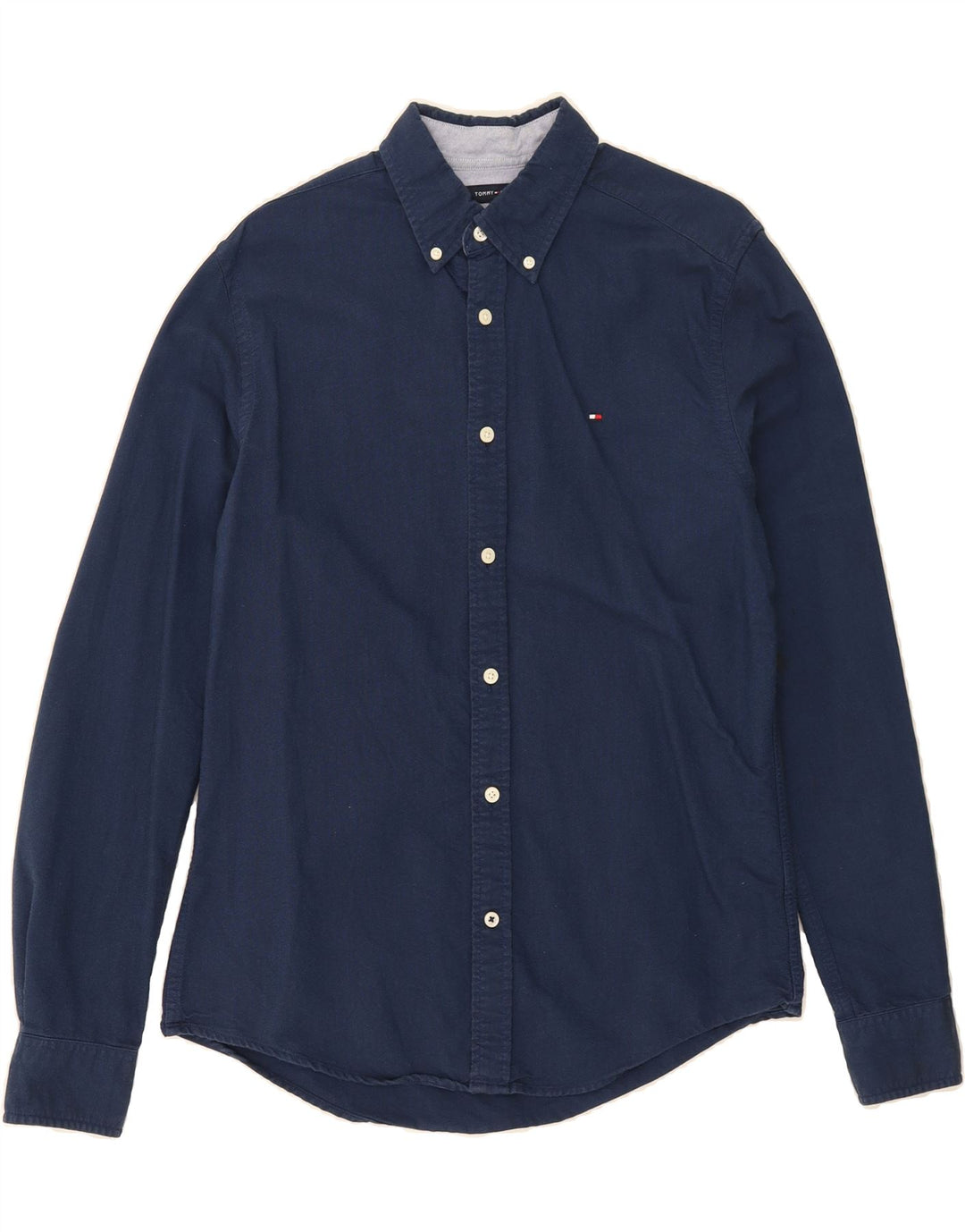 TOMMY HILFIGER Mens Custom Fit Shirt Small Navy Blue Cotton Vintage Tommy Hilfiger and Second-Hand Tommy Hilfiger from Messina Hembry 