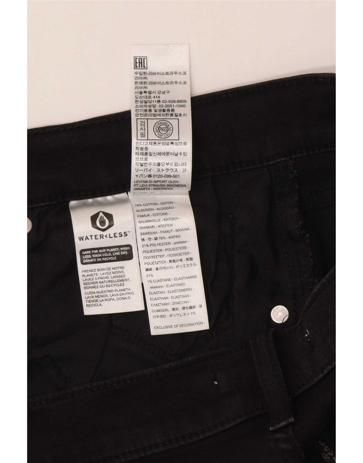 Levi's ženske klasične ravne traperice W32 L30 crni pamuk
