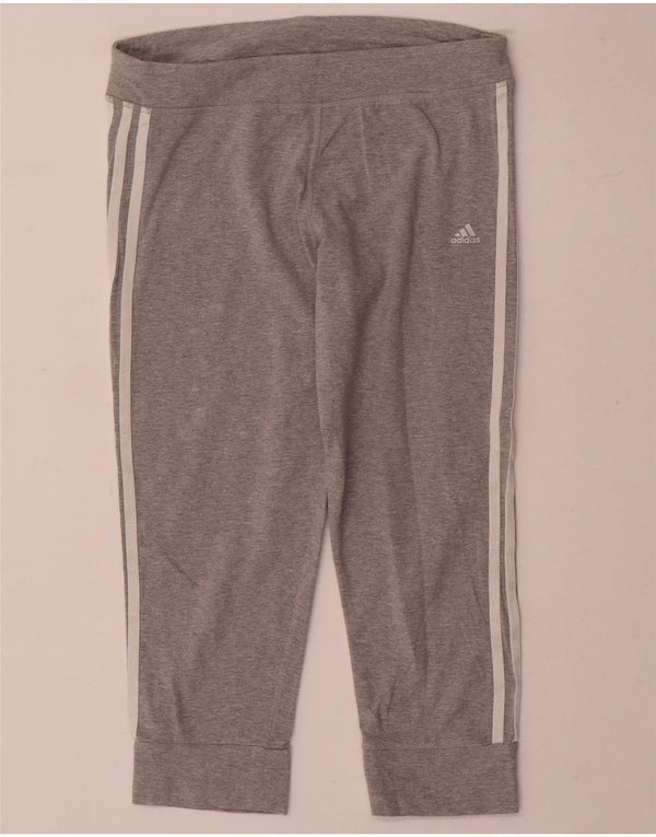 Adidas Ženske Capri Trenirke Hlače Joggers UK 8/10 Male sive