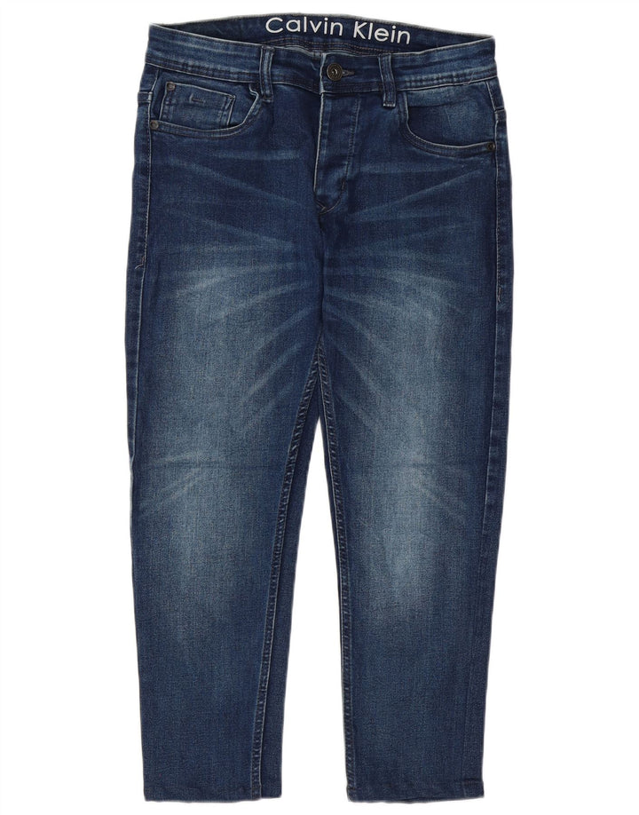 CALVIN KLEIN Mens Cropped Jeans W32 L23 Blue