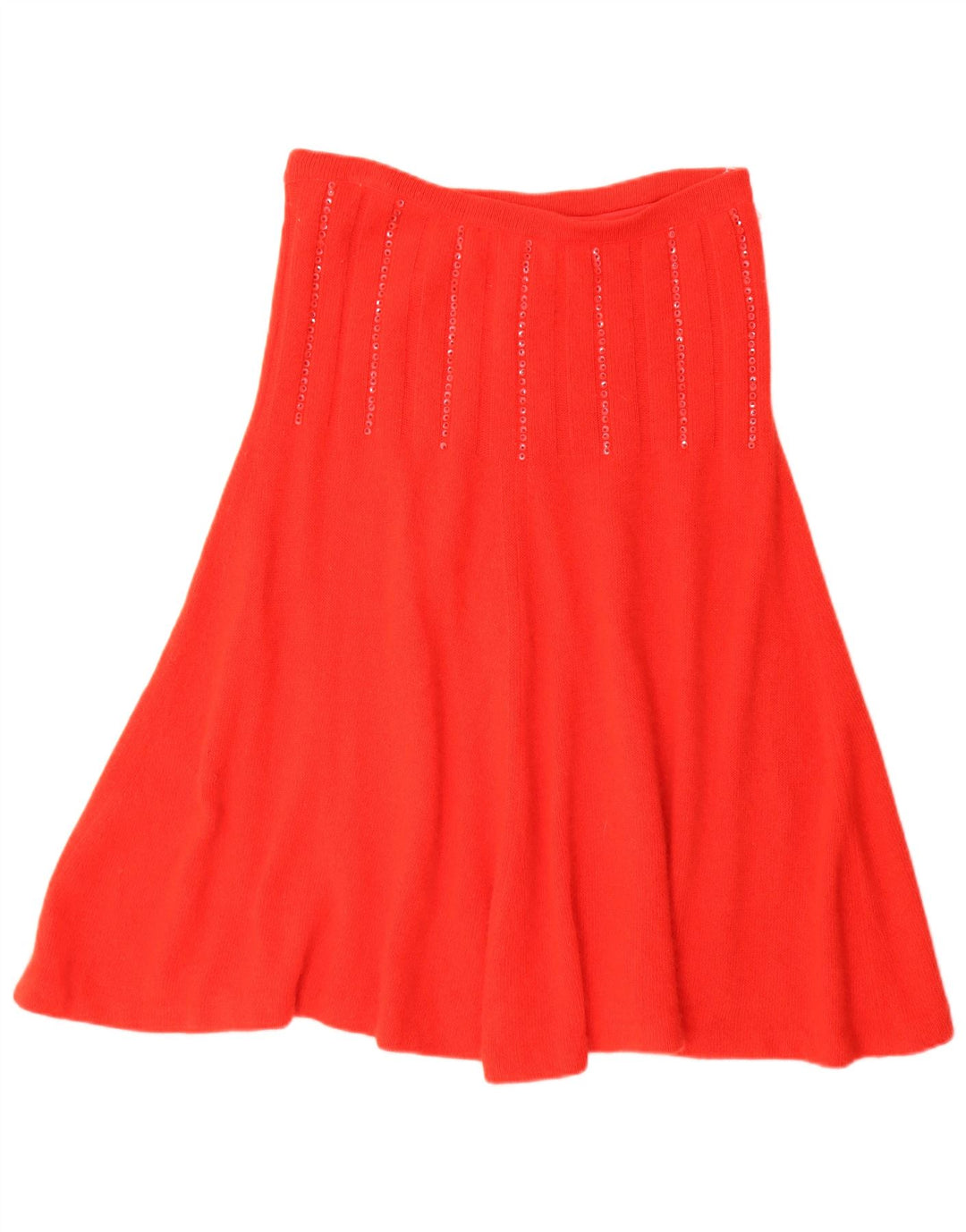 Vintage ženska pletena lepršava suknja IT 44 srednje W30 crvena angora