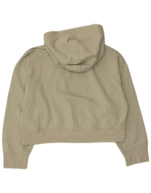 Zara ženska kratka prevelika majica s kapuljačom UK 14 Srednje zeleni pamuk