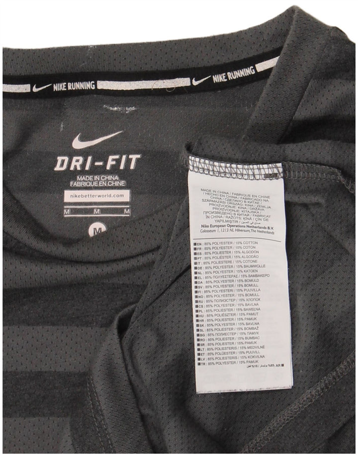 Nike Dri Fit majica kratkih rukava Srednje sivi prugasti poliester