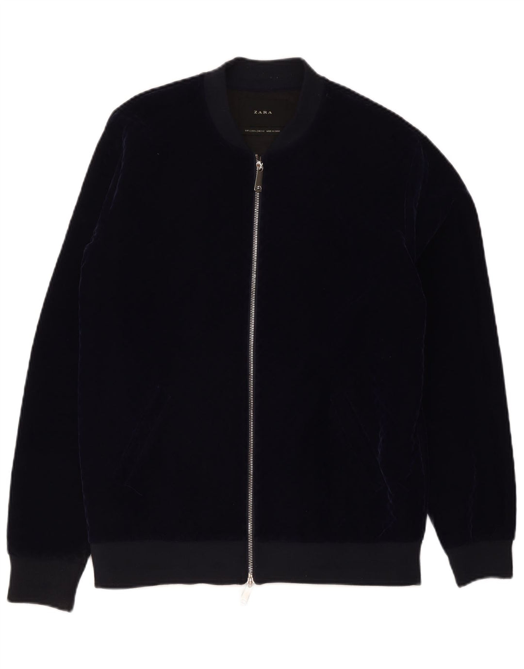 Zara muška bomber jakna od velura UK 40 veliki tamnoplavi poliester
