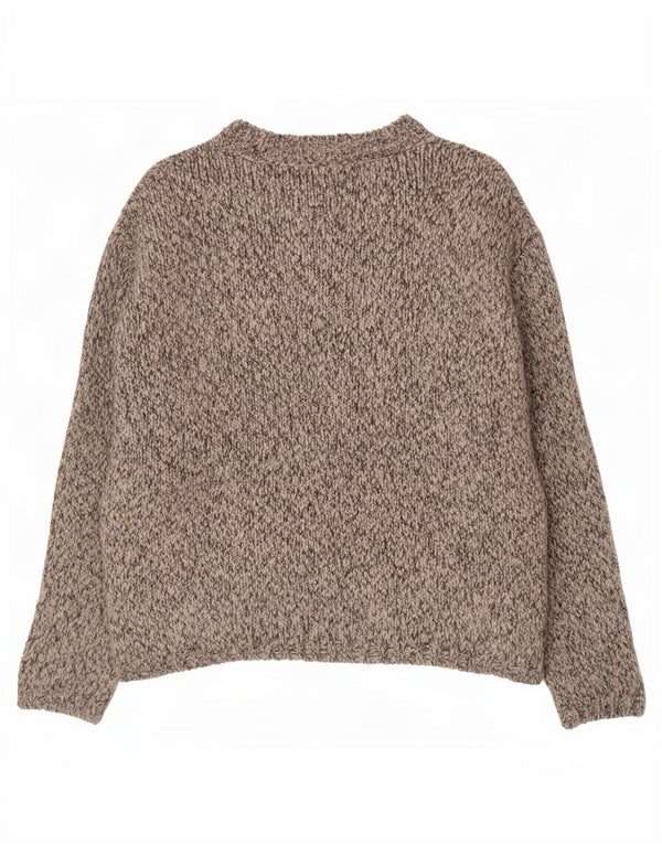 Marks & Spencer Womens Boat Neck Jumper Sweater UK 14 Medium Grey Flecked