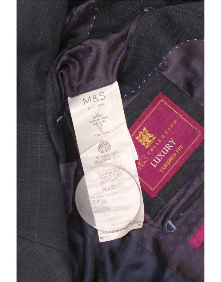 Marks & Spencer muška krojena sako jakna UK 44 XL tamnoplava karirana