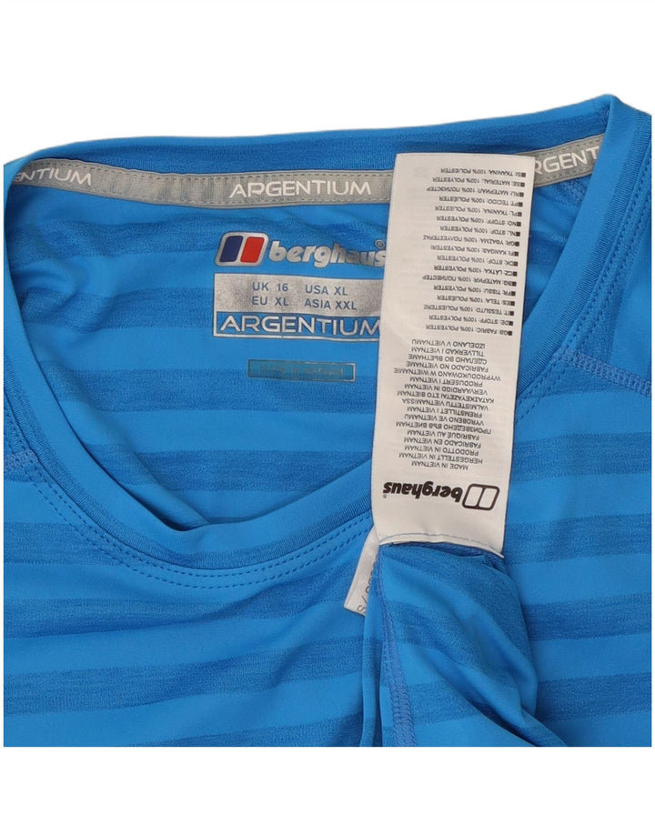 BERGHAUS Ženska majica dugih rukava UK 16 Veliki plavi prugasti poliester