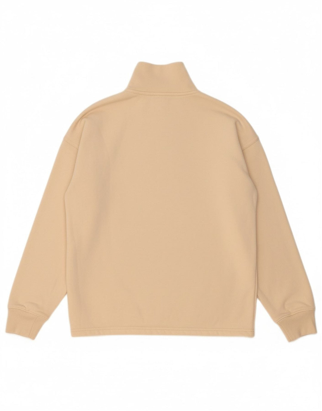 ADIDAS Womens Oversized Zip Neck Sweatshirt Jumper UK 8 Small Off White