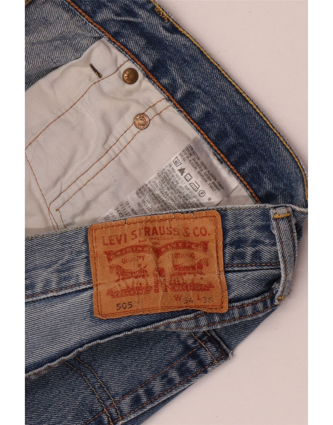 Levi's muške 505 ravne traperice W34 L32 plavi pamuk
