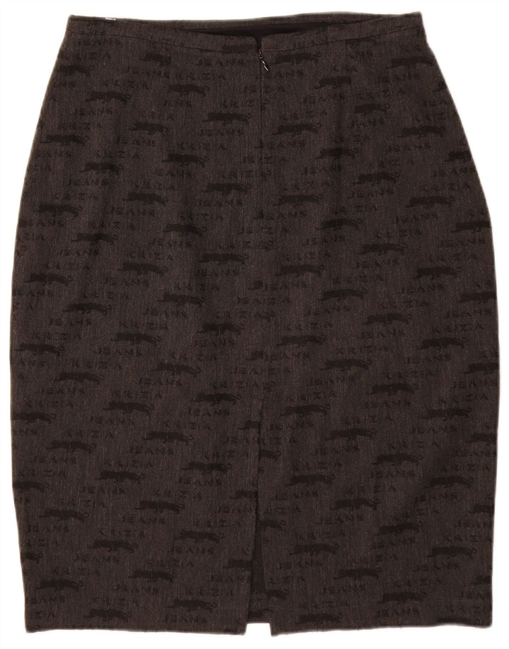 KRIZIA JEANS Ženska grafička pencil suknja UK 12 srednje W28 siva