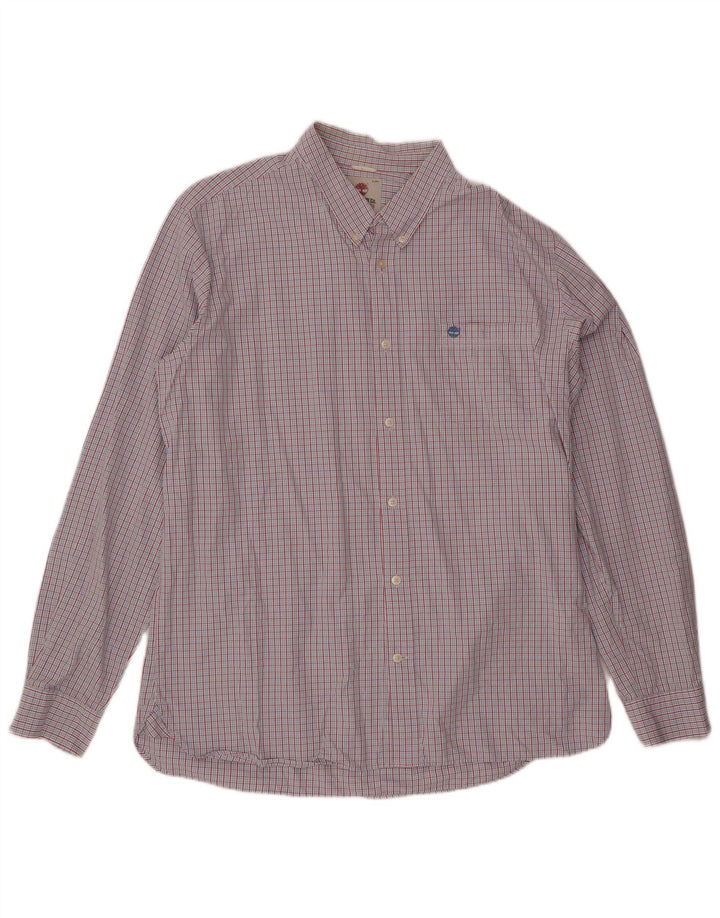 Timberland muška uska košulja XL plavi karirani pamuk