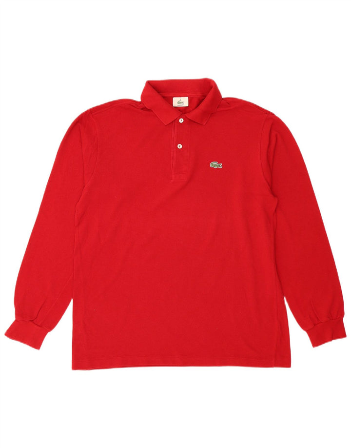 Lacoste muška polo majica dugih rukava, veličina 4, srednje crveni pamuk