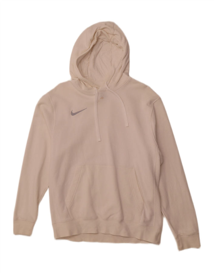 NIKE Mens Hoodie Jumper Medium White Cotton