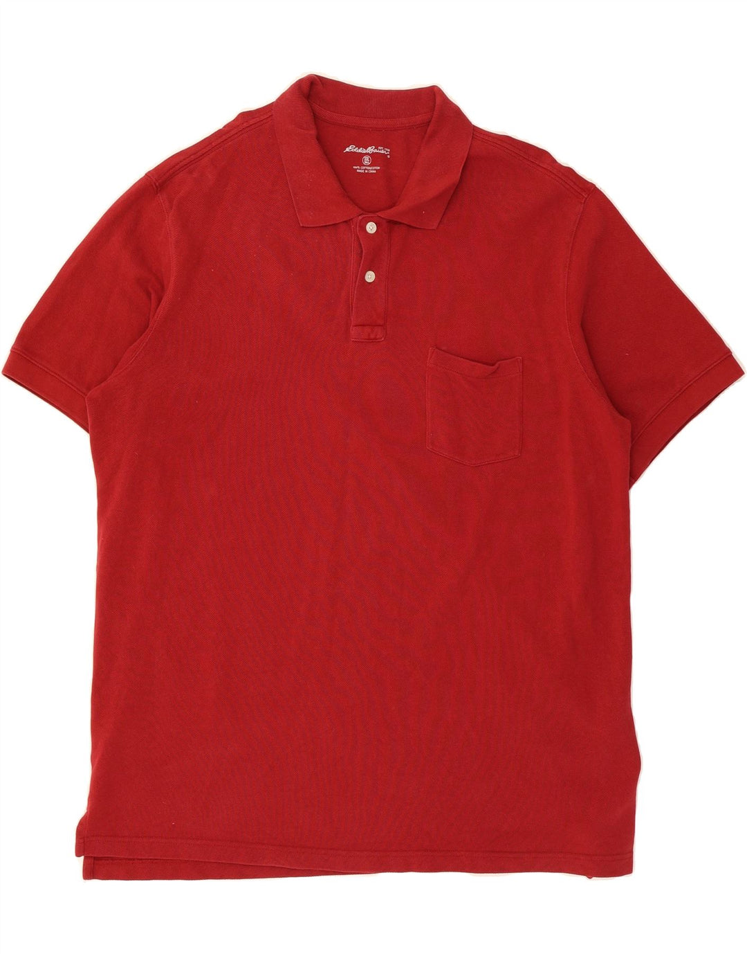 EDDIE BAUER Mens Tall Polo Shirt 2XL Red Cotton Vintage Eddie Bauer and Second-Hand Eddie Bauer from Messina Hembry 