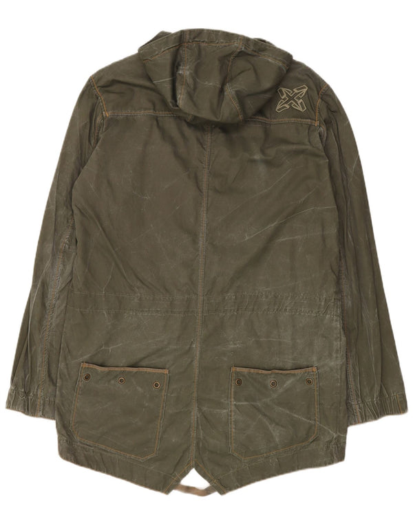 Energie muška pamučna parka jakna s kapuljačom UK 40 Large kaki pamuk